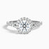 Dela 6 Carat Round Halo Pave Moissanite Engagement Ring in 14k White Gold  DestGlow