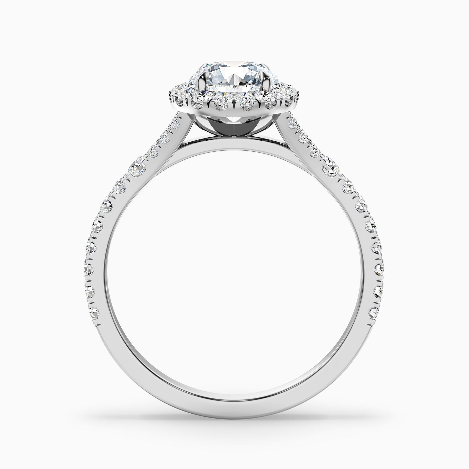 Erin 1.5 Carat Round Halo Pave Moissanite Engagement Ring in 10k Rose Gold