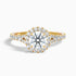 Dela 6 Carat Round Halo Pave Moissanite Engagement Ring in 10k Yellow Gold  DestGlow