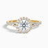 Erin 3.5 Carat Round Halo Pave Moissanite Engagement Ring in 10k Yellow Gold  DestGlow