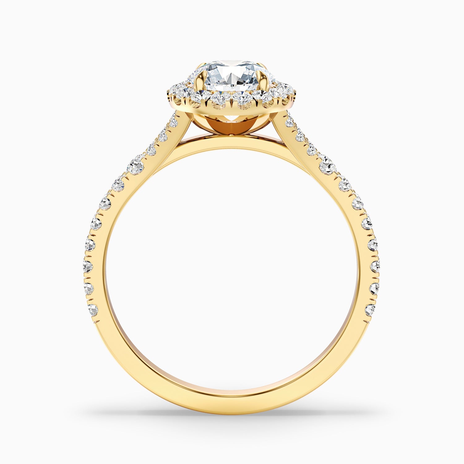 Emily 3 Carat Round Halo Pave Lab Grown Diamond Ring in Platinum