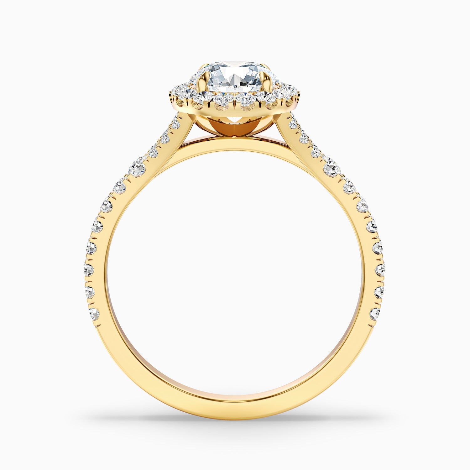 Emily 3.5 Carat Round Halo Pave Lab Grown Diamond Ring in 18k Rose Gold  DestGlow