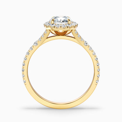Erin 1.5 Carat Round Halo Pave Moissanite Engagement Ring in 925 Sterling Silver