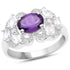 2.75 Carat Genuine Amethyst and White Zircon .925 Sterling Silver Ring by Bids.com