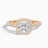 Fiona 1 Carat Cushion Cut Halo Pave Lab Grown Diamond Ring in 14k Rose Gold  DestGlow