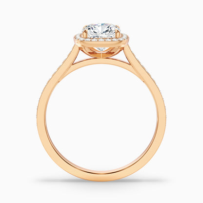 Kelly 5.5 Carat Cushion Cut Halo Pave Moissanite Engagement Ring in 925 Sterling Silver