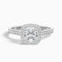 Kelly 3 Carat Cushion Cut Halo Pave Moissanite Engagement Ring in 18k White Gold  DestGlow