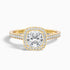 Fiona 4 Carat Cushion Cut Halo Pave Lab Grown Diamond Ring in 18k Yellow Gold  DestGlow