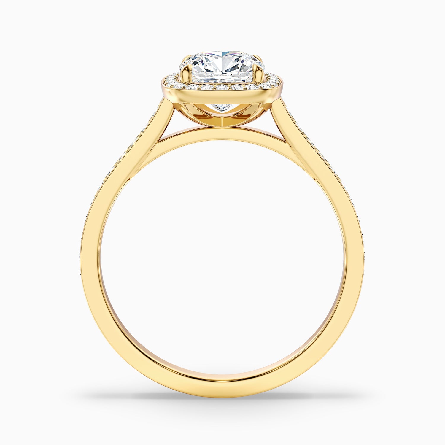 Kelly 2.5 Carat Cushion Cut Halo Pave Moissanite Engagement Ring in 925 Sterling Silver