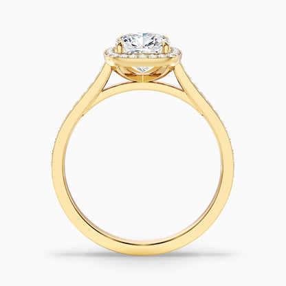 Kelly 3.5 Carat Cushion Cut Halo Pave Moissanite Engagement Ring in 925 Sterling Silver