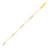 14k Tri Color Gold Anklet with Textured Beads  DestGlow