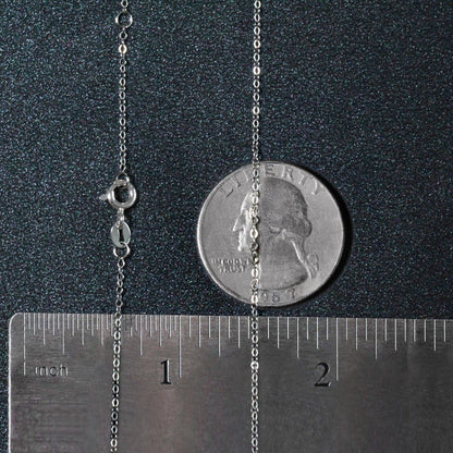 Double Extendable Piatto Chain in 14k White Gold (1.2mm) by Bids.com