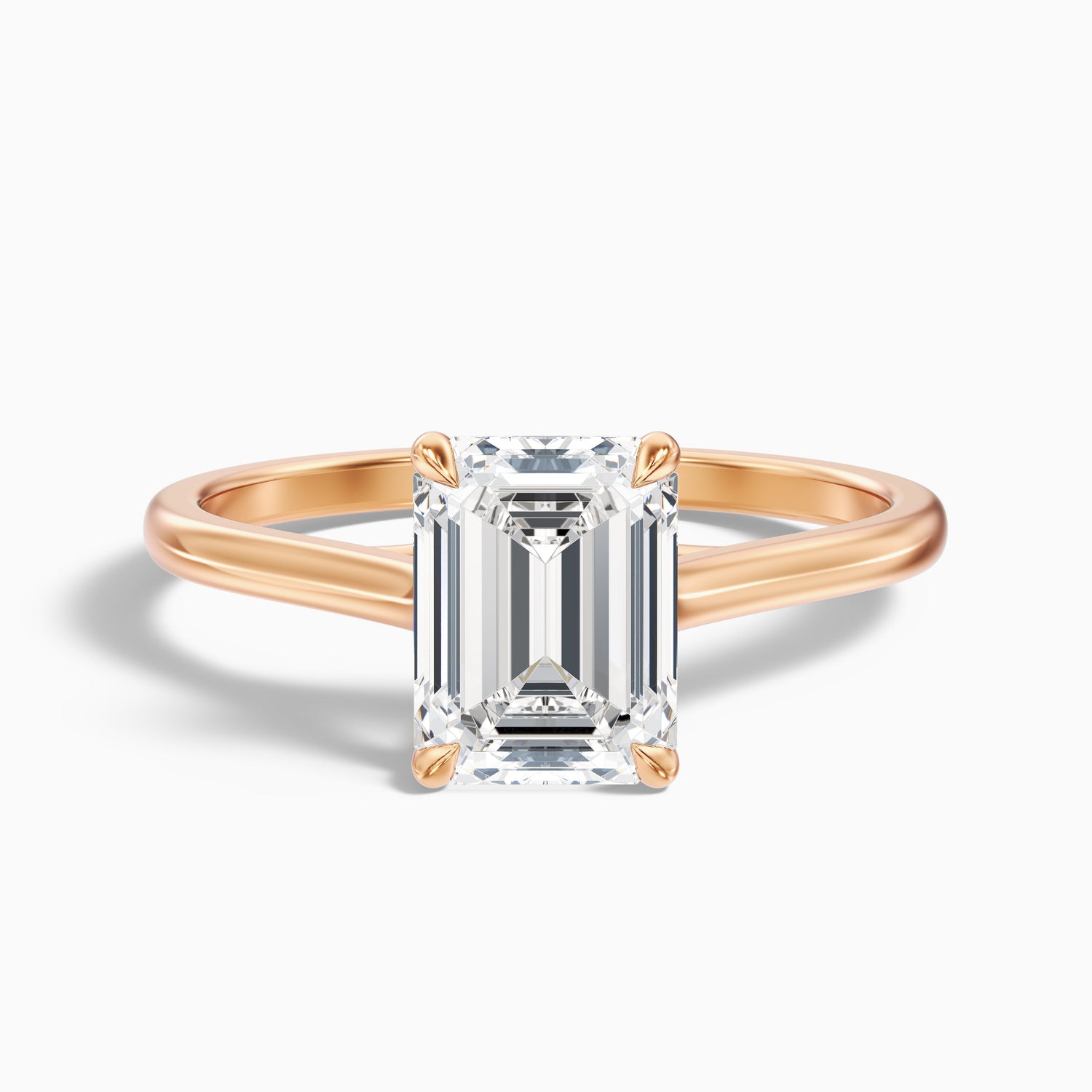 Ira 5.5 Carat Emerald Cut Solitaire Moissanite Engagement Ring in 14k White Gold