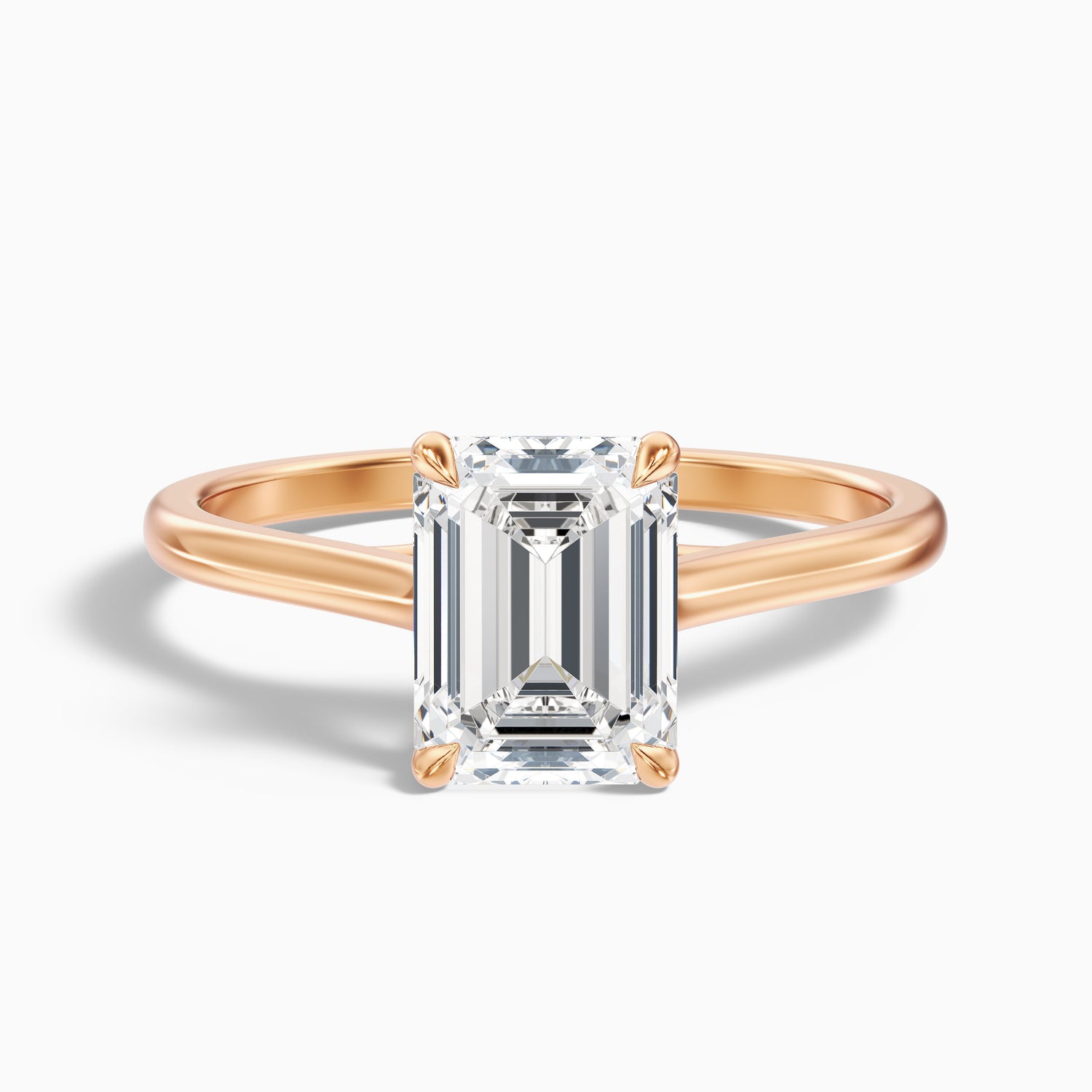 Ira 3 Carat Emerald Cut Solitaire Moissanite Engagement Ring in 10k White Gold