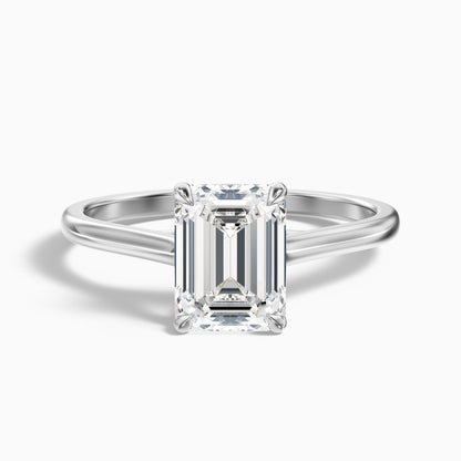 Hana 5 Carat Emerald Cut Solitaire Lab Grown Diamond Ring in 18k Yellow Gold