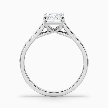 Ira 4 Carat Emerald Cut Solitaire Moissanite Engagement Ring in 925 Sterling Silver