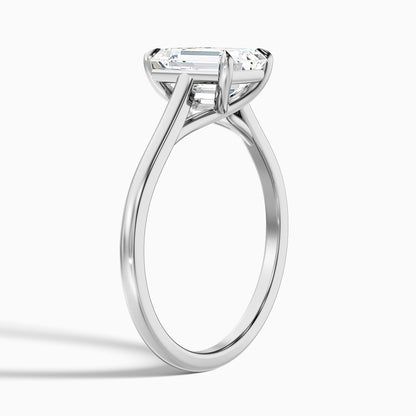 Hana 5 Carat Emerald Cut Solitaire Lab Grown Diamond Ring in 18k Rose Gold