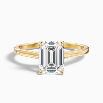 Ira 3.5 Carat Emerald Cut Solitaire Moissanite Engagement Ring in 14k White Gold