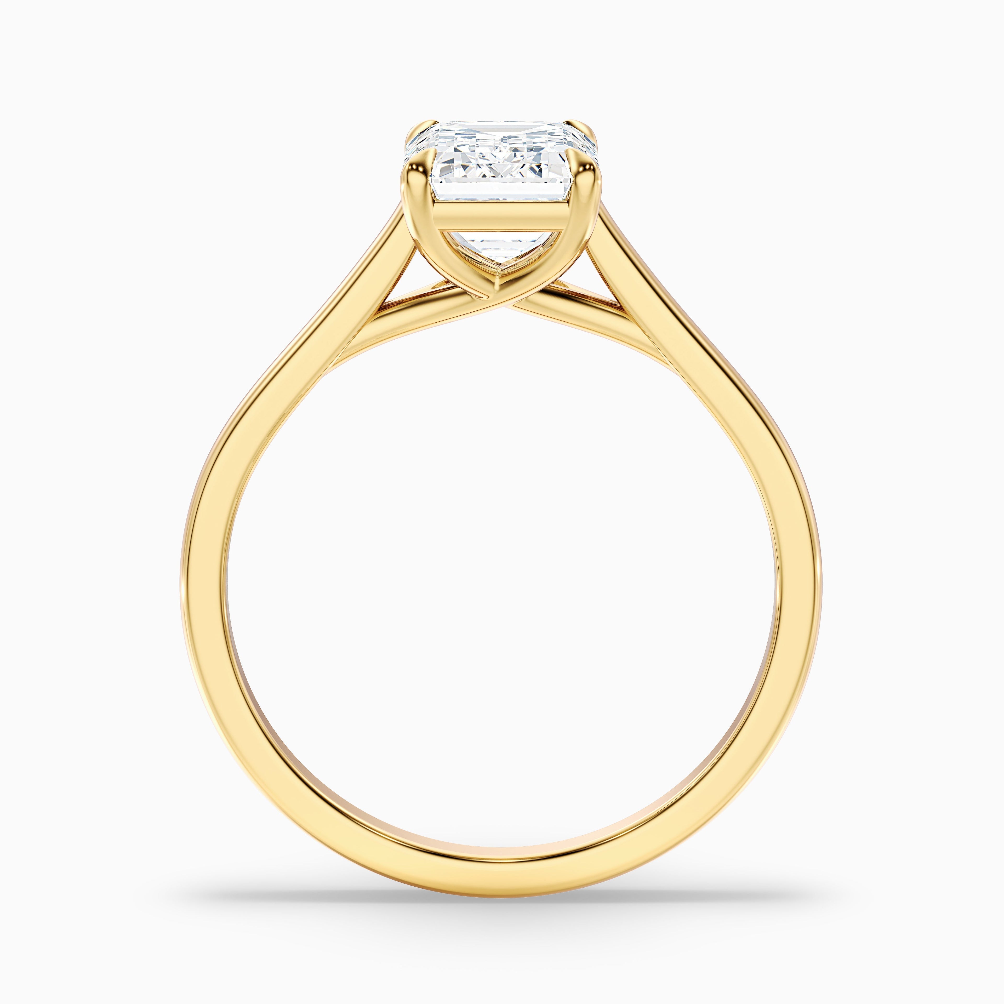 Ira 5 Carat Emerald Cut Solitaire Moissanite Engagement Ring in Platinum