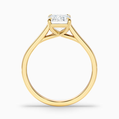 Ira 2 Carat Emerald Cut Solitaire Moissanite Engagement Ring in 18k White Gold