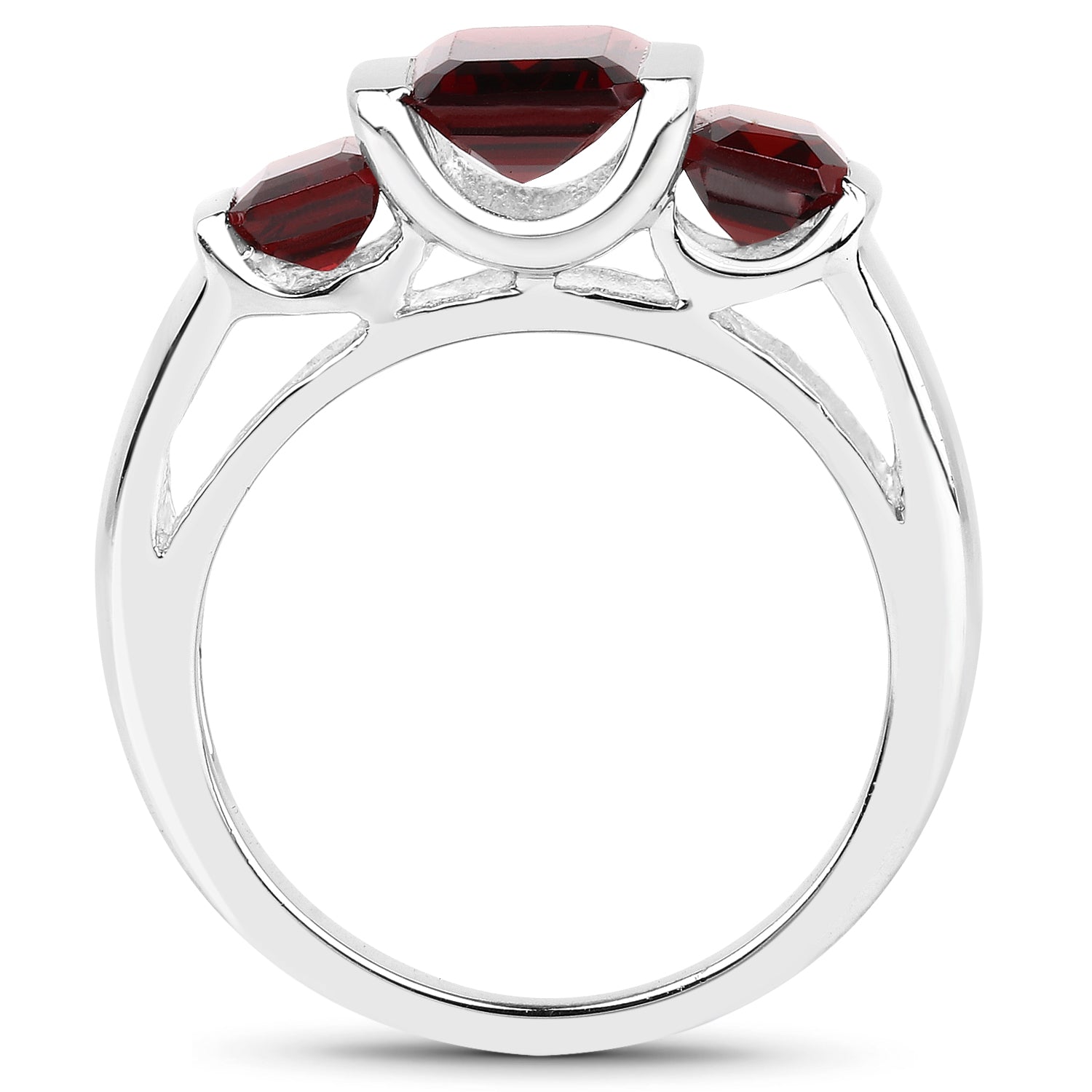 3.45 Carat Genuine Garnet .925 Sterling Silver Ring  DestGlow