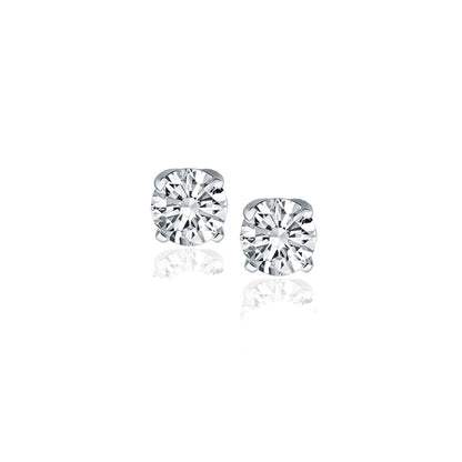 14k White Gold Diamond Four Prong Stud Earrings (1/2 cttw) by Bids.com