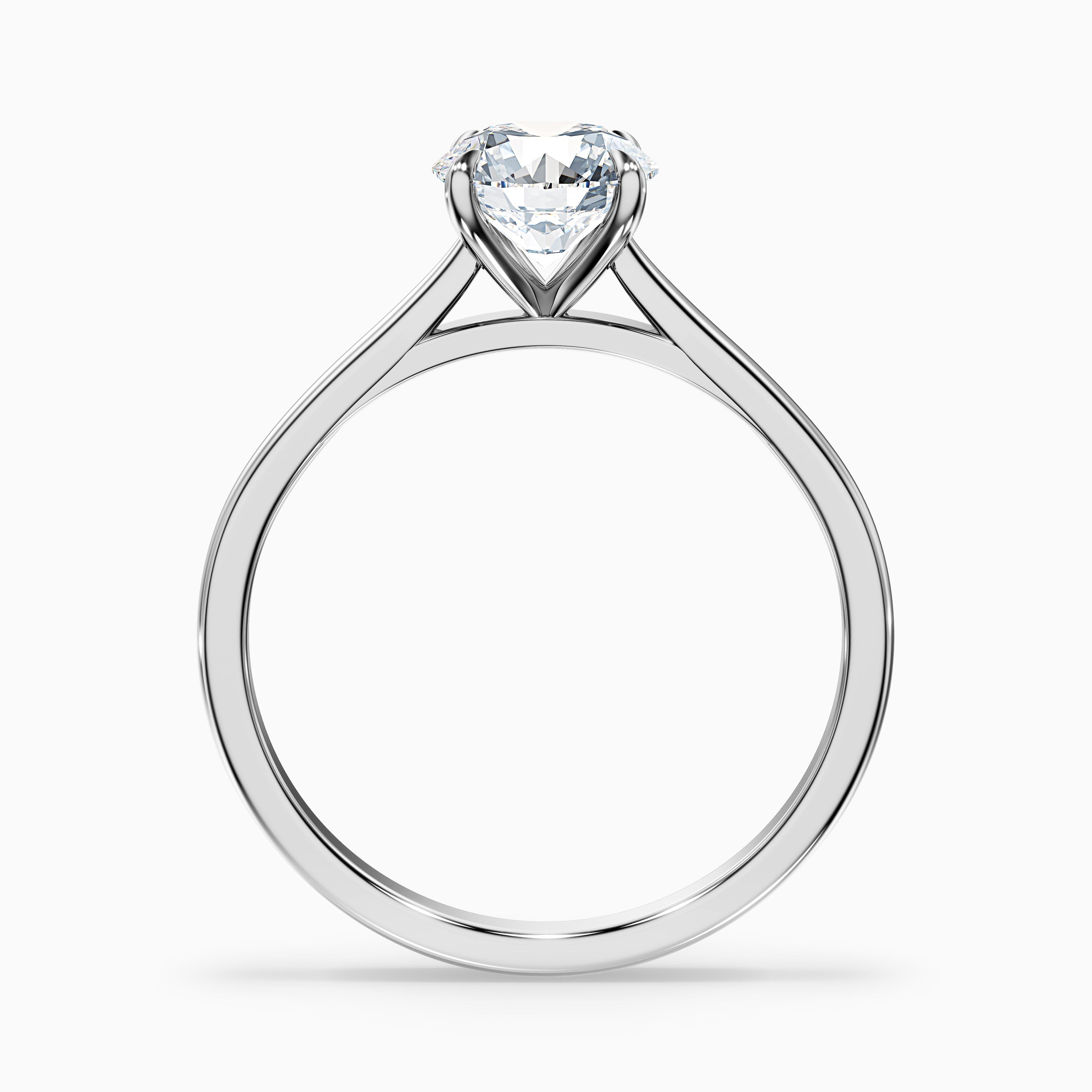 Iara 3.5 Carat Round Solitaire Moissanite Engagement Ring in 14k White Gold
