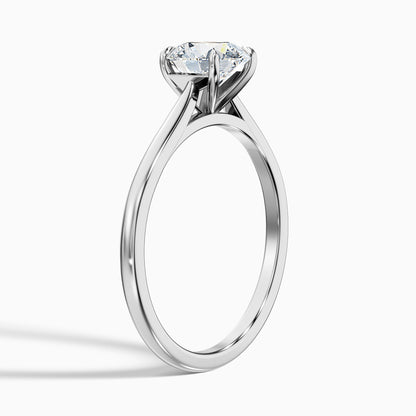 Iris 3 Carat Round Solitaire Lab Grown Diamond Ring in Platinum