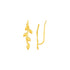 Leafy Branch Motif Climber Earrings in 14k Yellow Gold by Bids.com