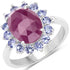 5.53 Carat Genuine Pink Sapphire & Tanzanite .925 Sterling Silver Ring by Bids.com