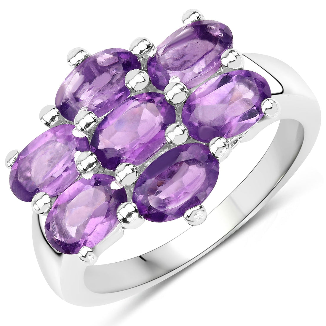 3.01 Carat Genuine Amethyst .925 Sterling Silver Ring by Bids.com