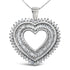 .925 Sterling Silver 1.0 Cttw Baguette and Round Diamond Heart Pendant 18" Necklace (H-I Color, I3 Clarity) by Bids.com