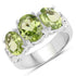 4.14 Carat Genuine Peridot and White Topaz .925 Sterling Silver Ring by Bids.com