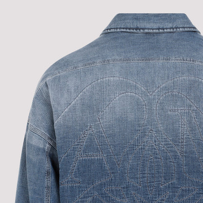 Alexander Mcqueen Quilted Denim Shirt Men by Luosophy