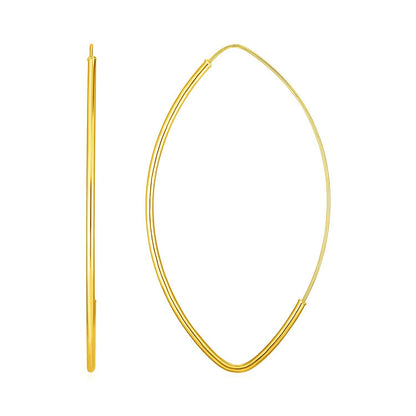 14k Yellow Gold Polished Long Marquise Motif Earrings by Bids.com