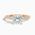 Iva 5 Carat Princess Cut Side Stone Pave Lab Grown Diamond Ring in 18k Rose Gold  DestGlow