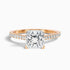 Cloe 9 Carat Princess Cut Solitaire Pave Moissanite Engagement Ring in 14k Rose Gold  DestGlow