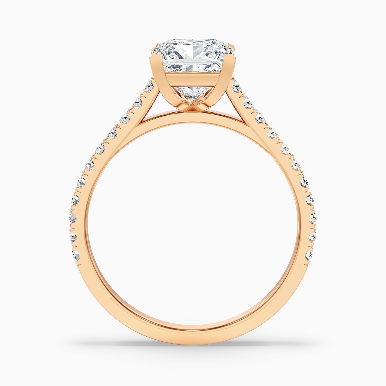 Iva 2.5 Carat Princess Cut Side Stone Pave Lab Grown Diamond Ring in 925 Sterling Silver