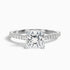 Iva 2.5 Carat Princess Cut Side Stone Pave Lab Grown Diamond Ring in 14k White Gold  DestGlow