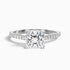 Cloe 9 Carat Princess Cut Solitaire Pave Moissanite Engagement Ring in 18k White Gold  DestGlow