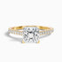 Iva 3.5 Carat Princess Cut Side Stone Pave Lab Grown Diamond Ring in 18k Yellow Gold  DestGlow