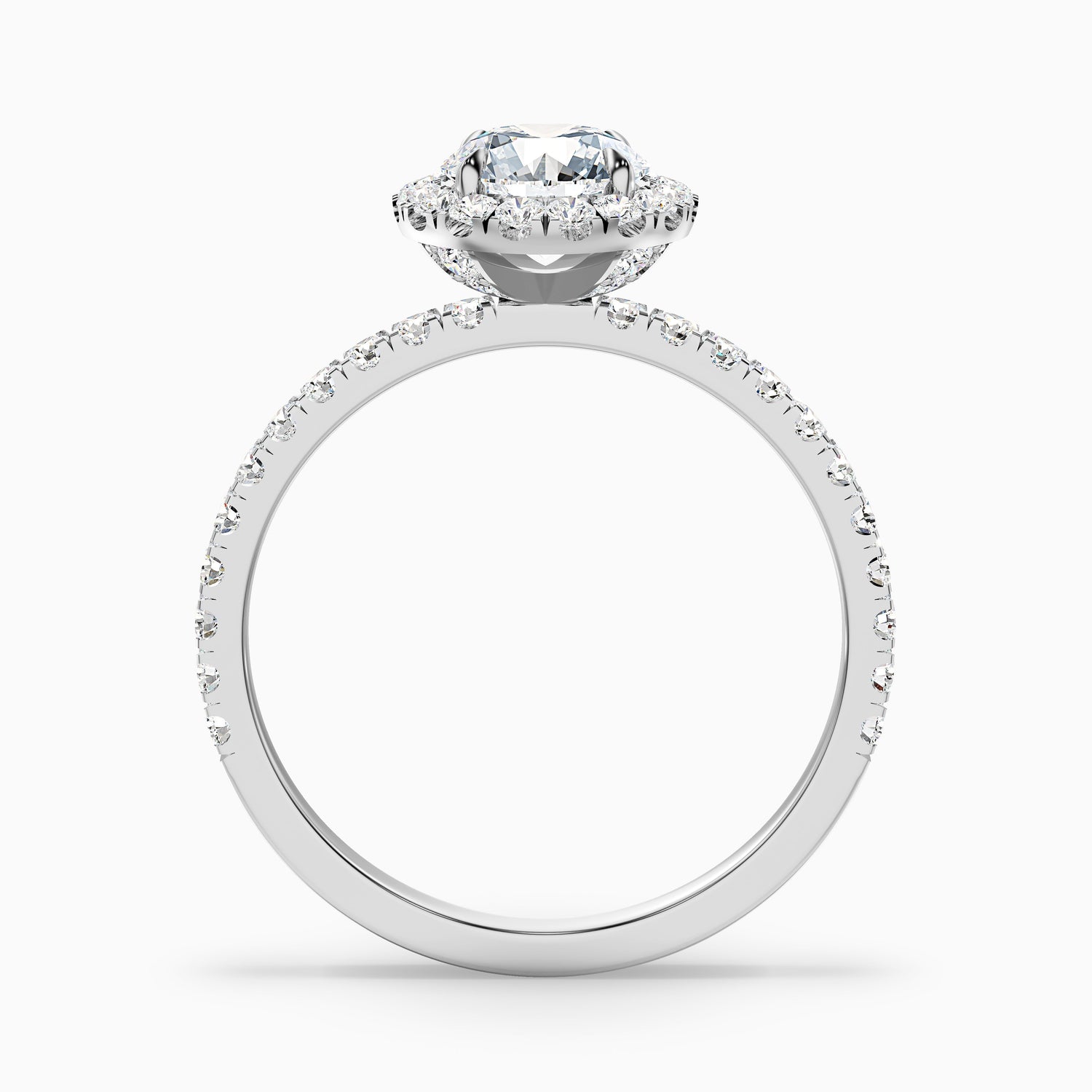 Jade 3 Carat Round Cut Halo Lab Grown Diamond Ring in 14k Rose Gold