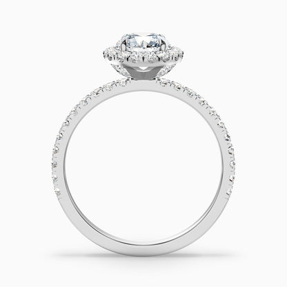 Jade 5 Carat Round Cut Halo Lab Grown Diamond Ring in 18k White Gold