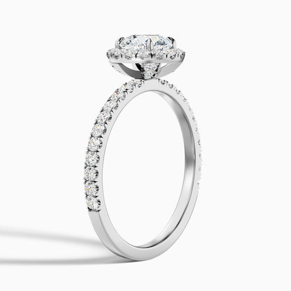 Jade 3.5 Carat Round Cut Halo Lab Grown Diamond Ring in 925 Sterling Silver