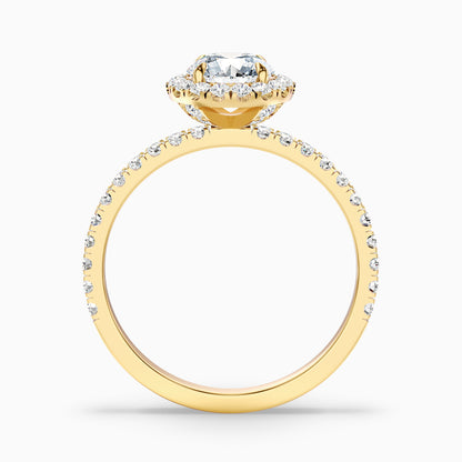 Jade 5 Carat Round Cut Halo Lab Grown Diamond Ring in 10k White Gold