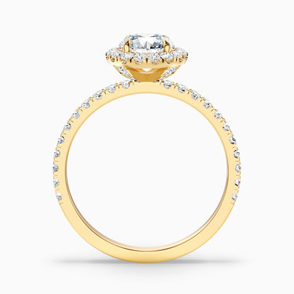 Hailey 4.5 Carat Round Cut Halo Moissanite Engagement Ring in 925 Sterling Silver