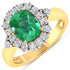 2.39 Carat Genuine Zambian Emerald and White Diamond 14K Yellow Gold Ring  DestGlow