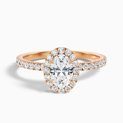 Jany 2.5 Carat Oval Halo Pave Lab Grown Diamond Ring in 18k Yellow Gold  DestGlow