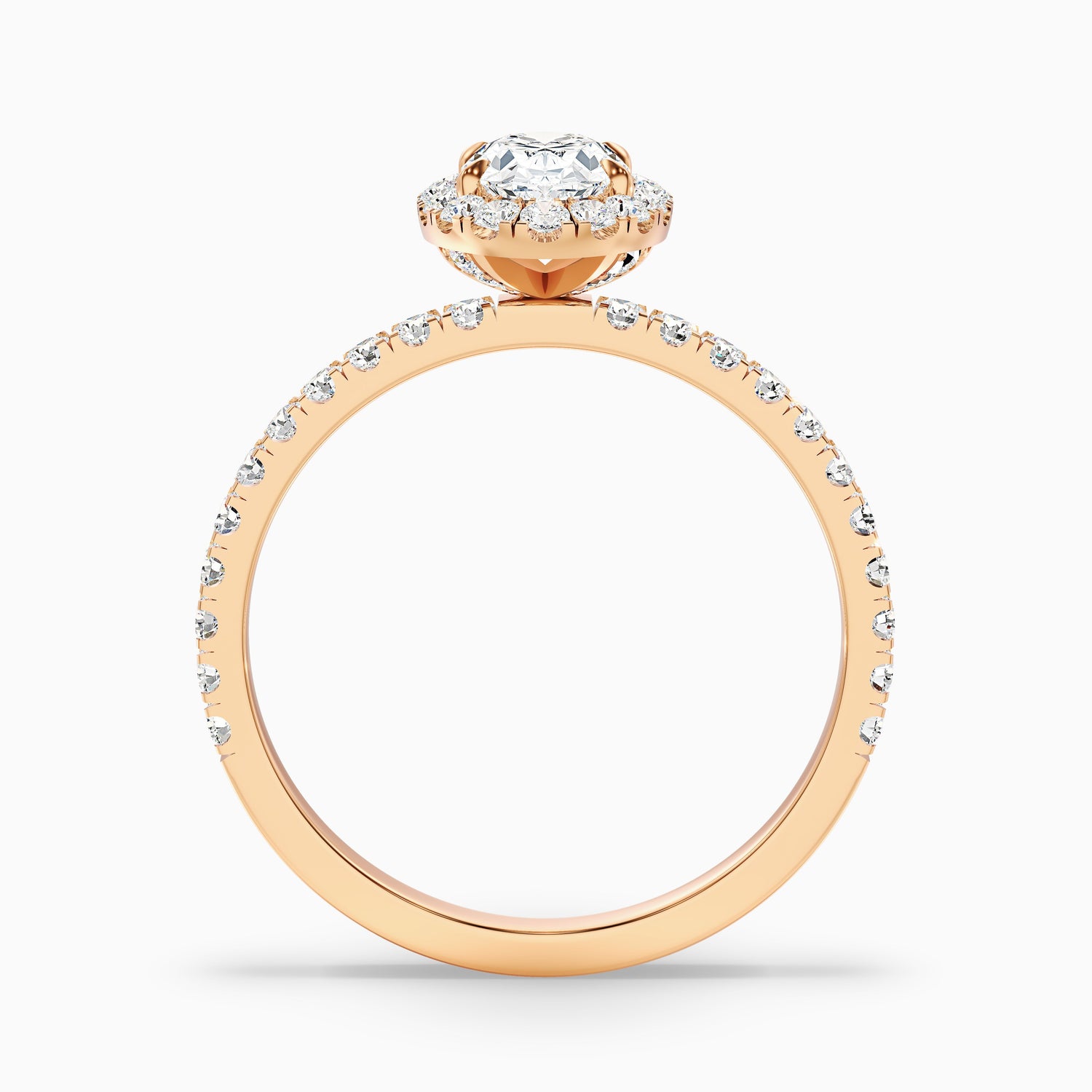 Jany 1 Carat Oval Halo Pave Lab Grown Diamond Ring in 18k Yellow Gold  DestGlow