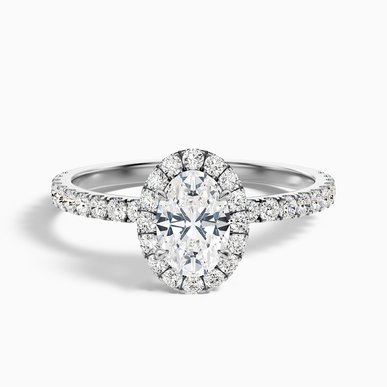 Jany 3 Carat Oval Halo Pave Lab Grown Diamond Ring in 10k Yellow Gold  DestGlow